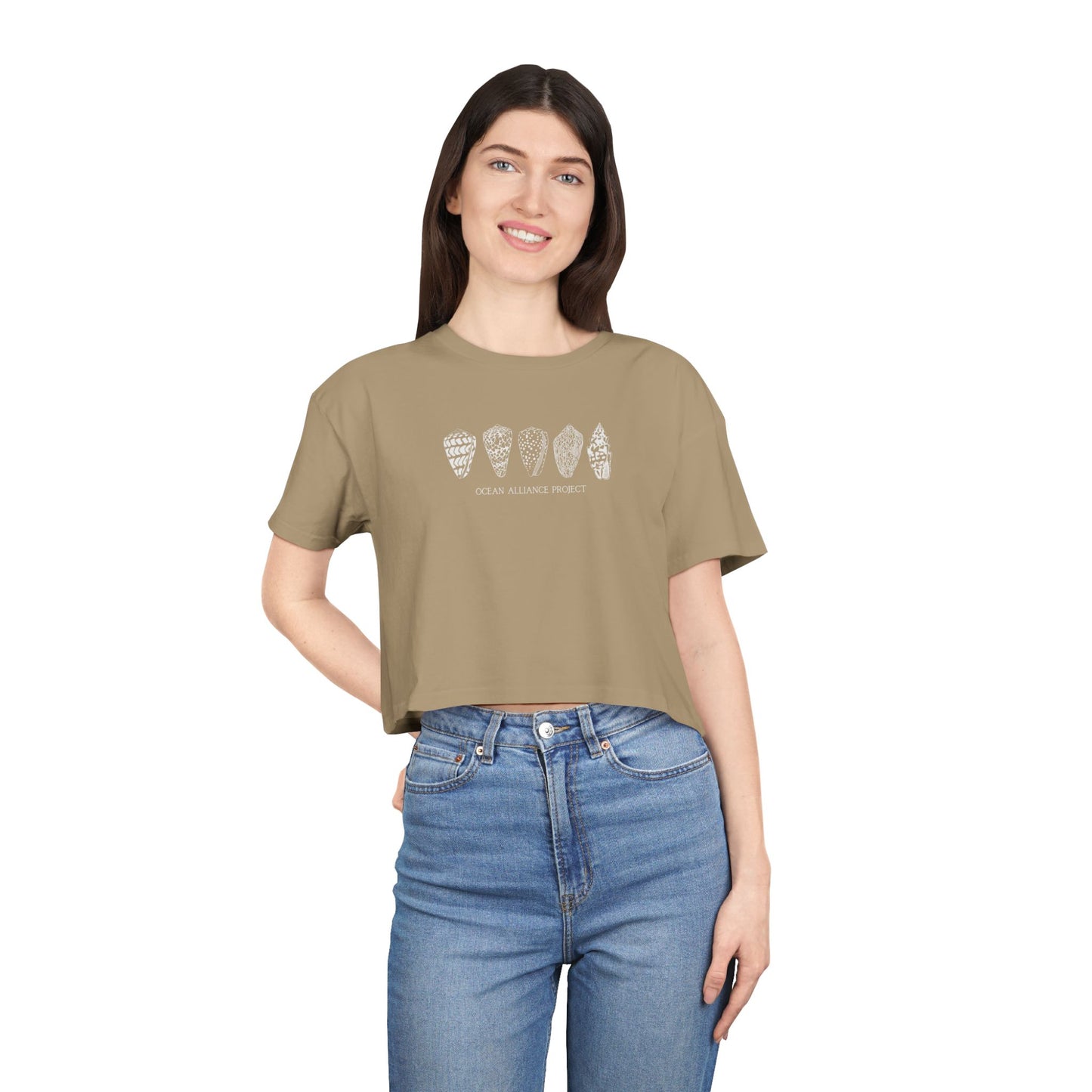 White Shells/Women's Crop Tee