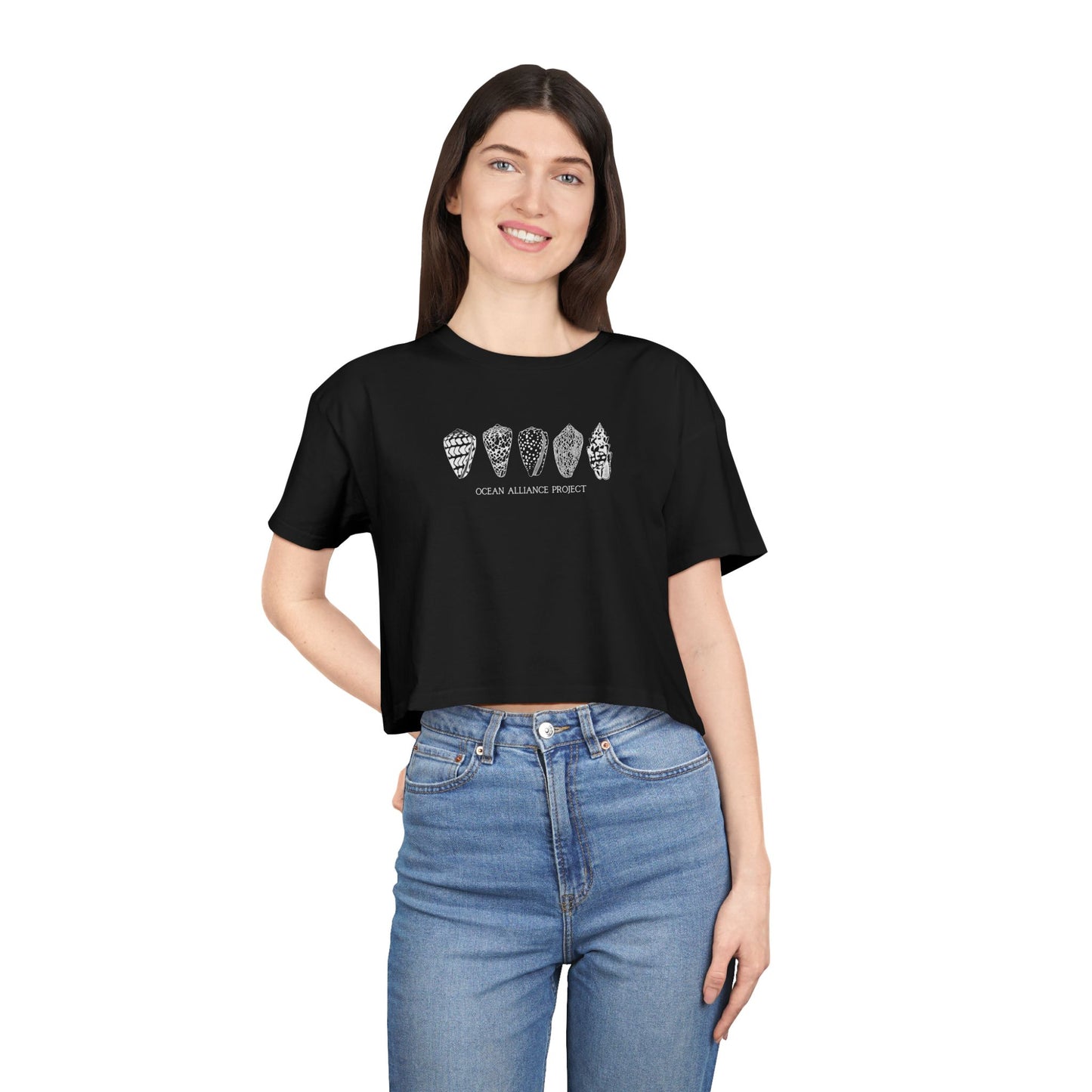White Shells/Women's Crop Tee