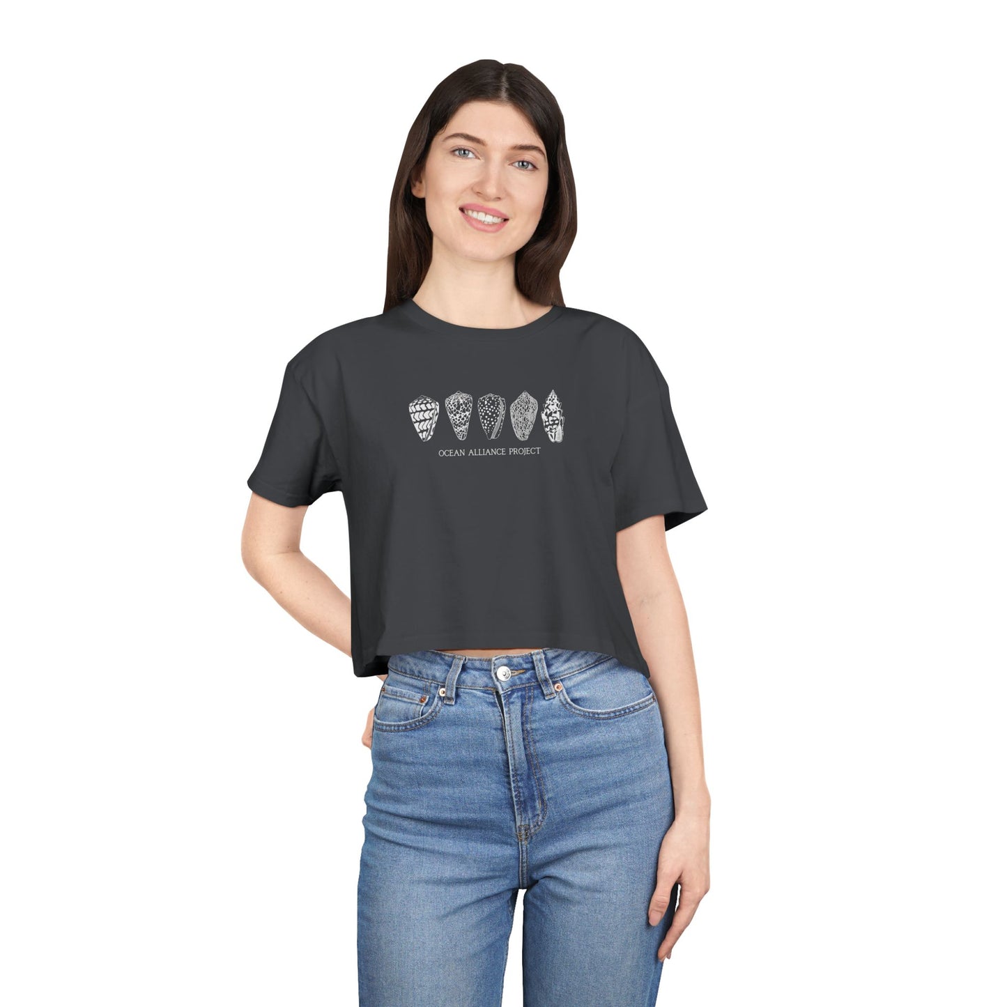 White Shells/Women's Crop Tee
