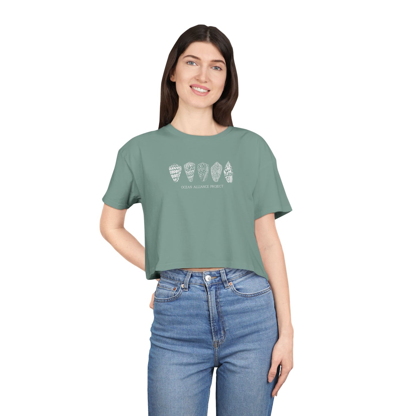 White Shells/Women's Crop Tee