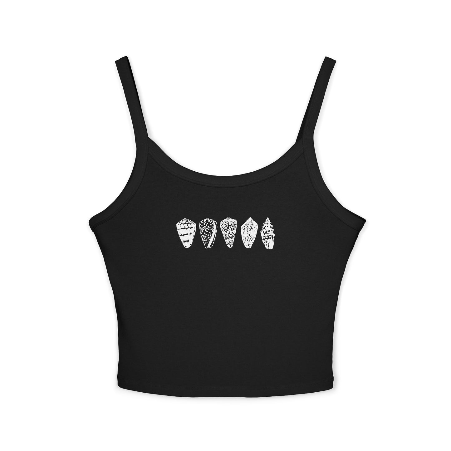 White & Black Shells/Women's Spaghetti Strap Tank Top