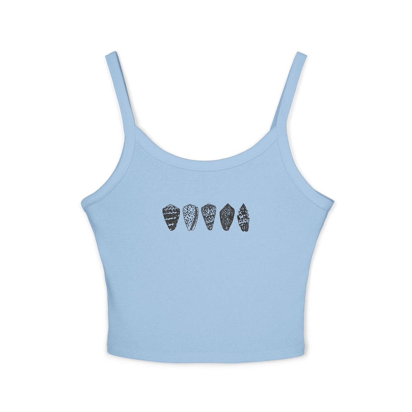 White & Black Shells/Women's Spaghetti Strap Tank Top