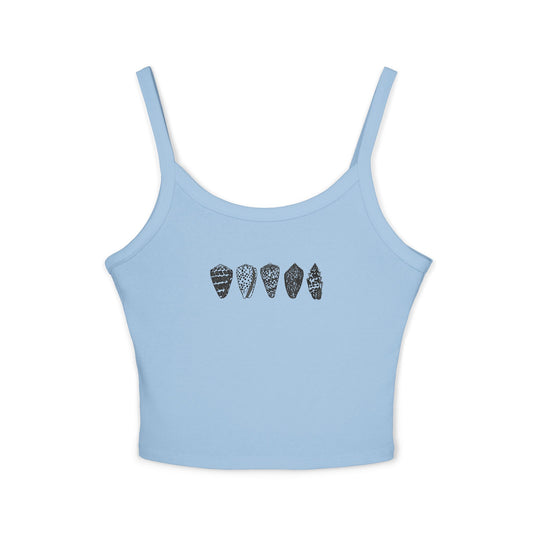 White & Black Shells/Women's Spaghetti Strap Tank Top