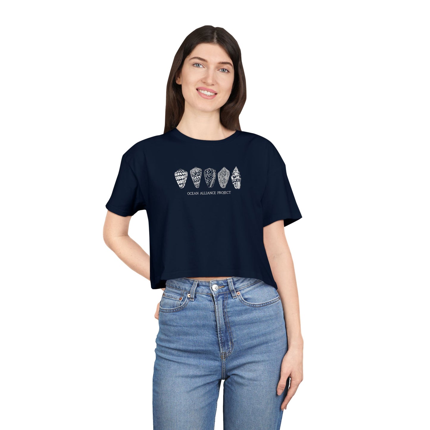 White Shells/Women's Crop Tee