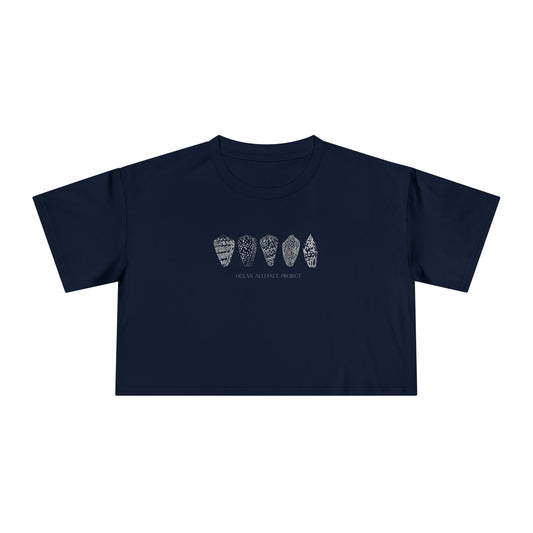 White Shells/Women's Crop Tee