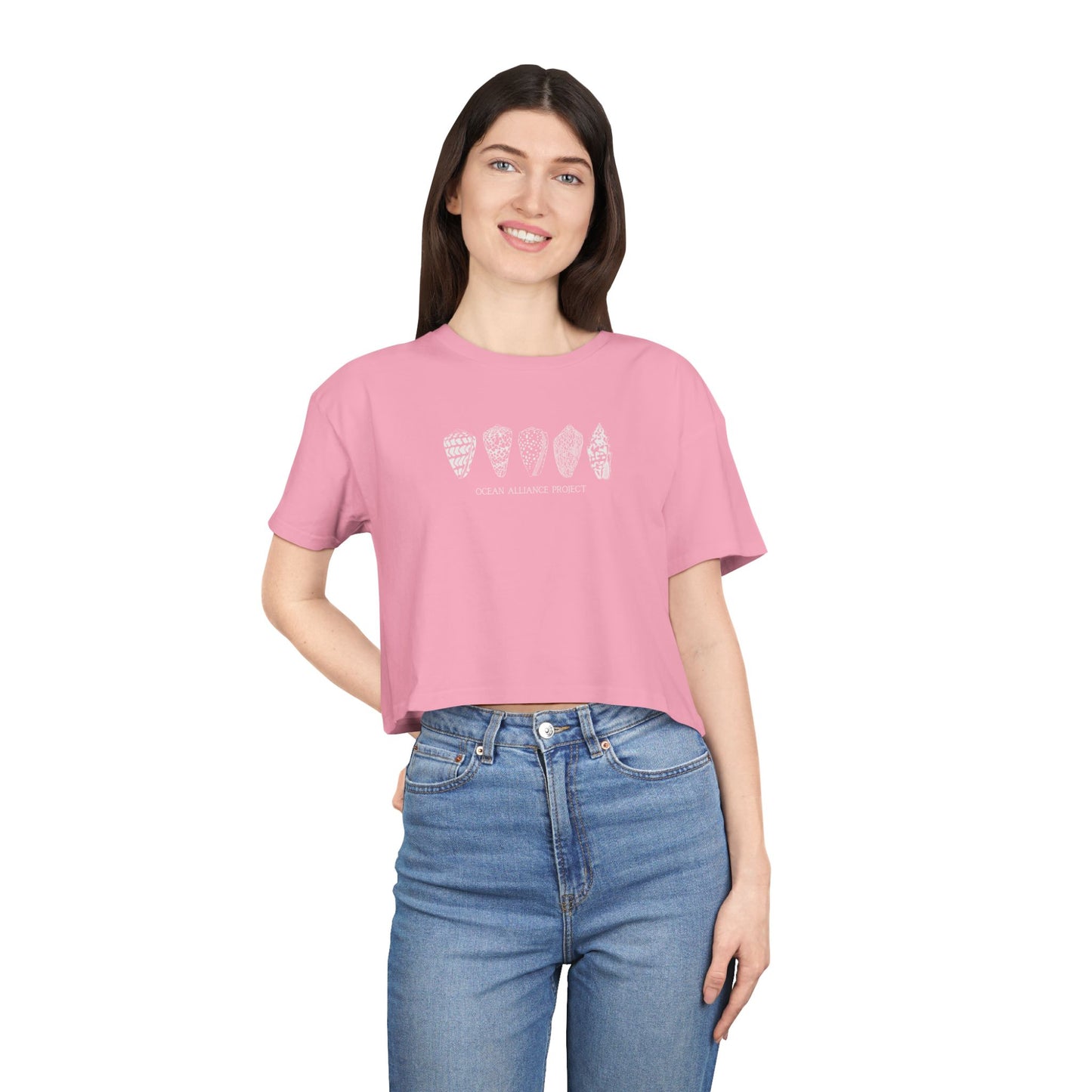 White Shells/Women's Crop Tee