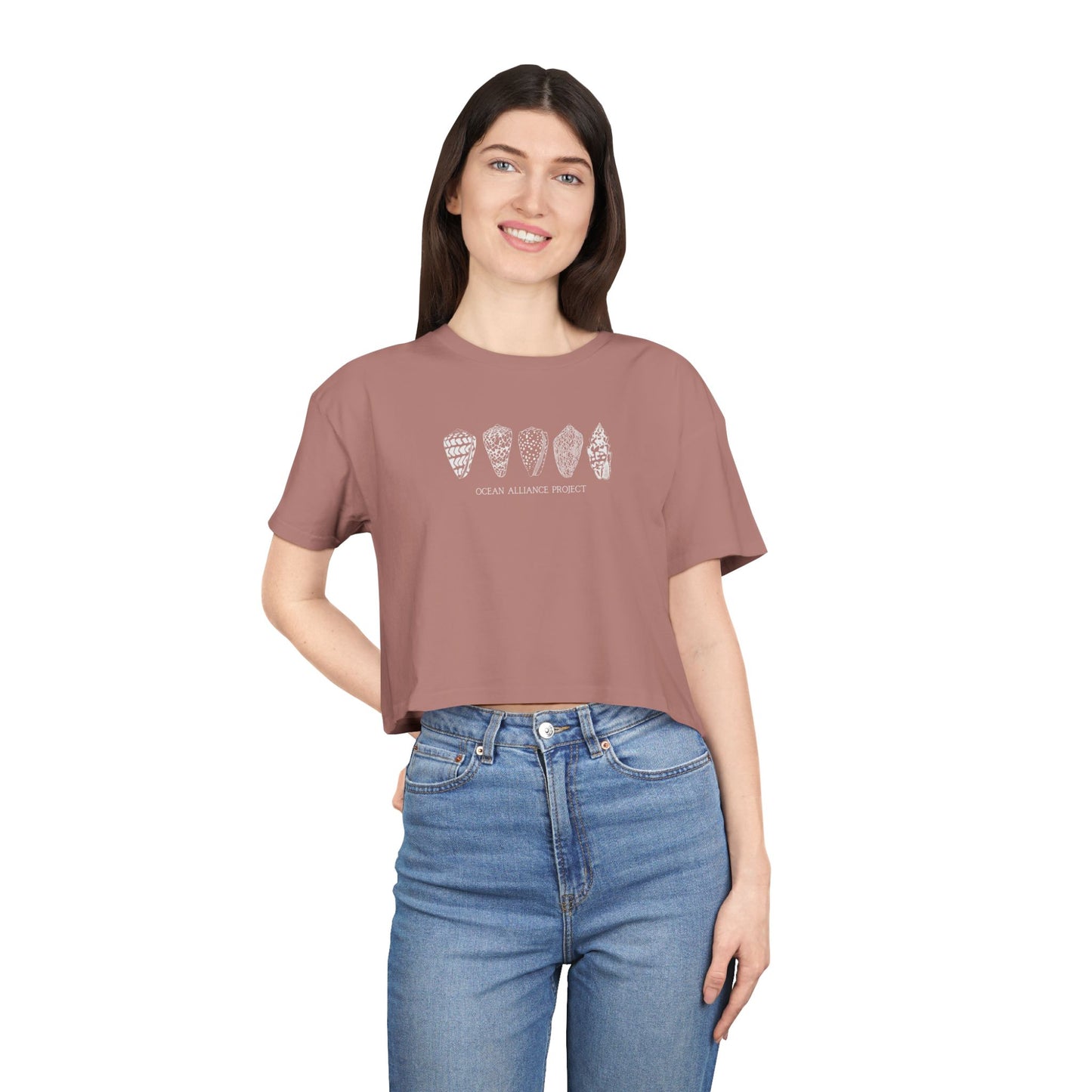 White Shells/Women's Crop Tee