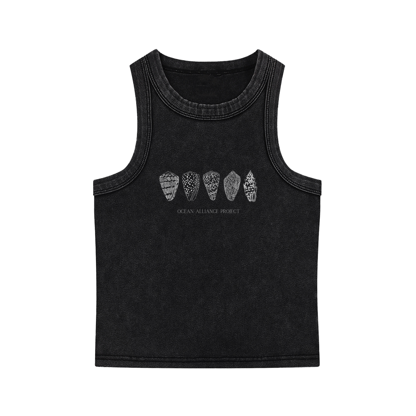 White Shells/Snow Washed Tank Top